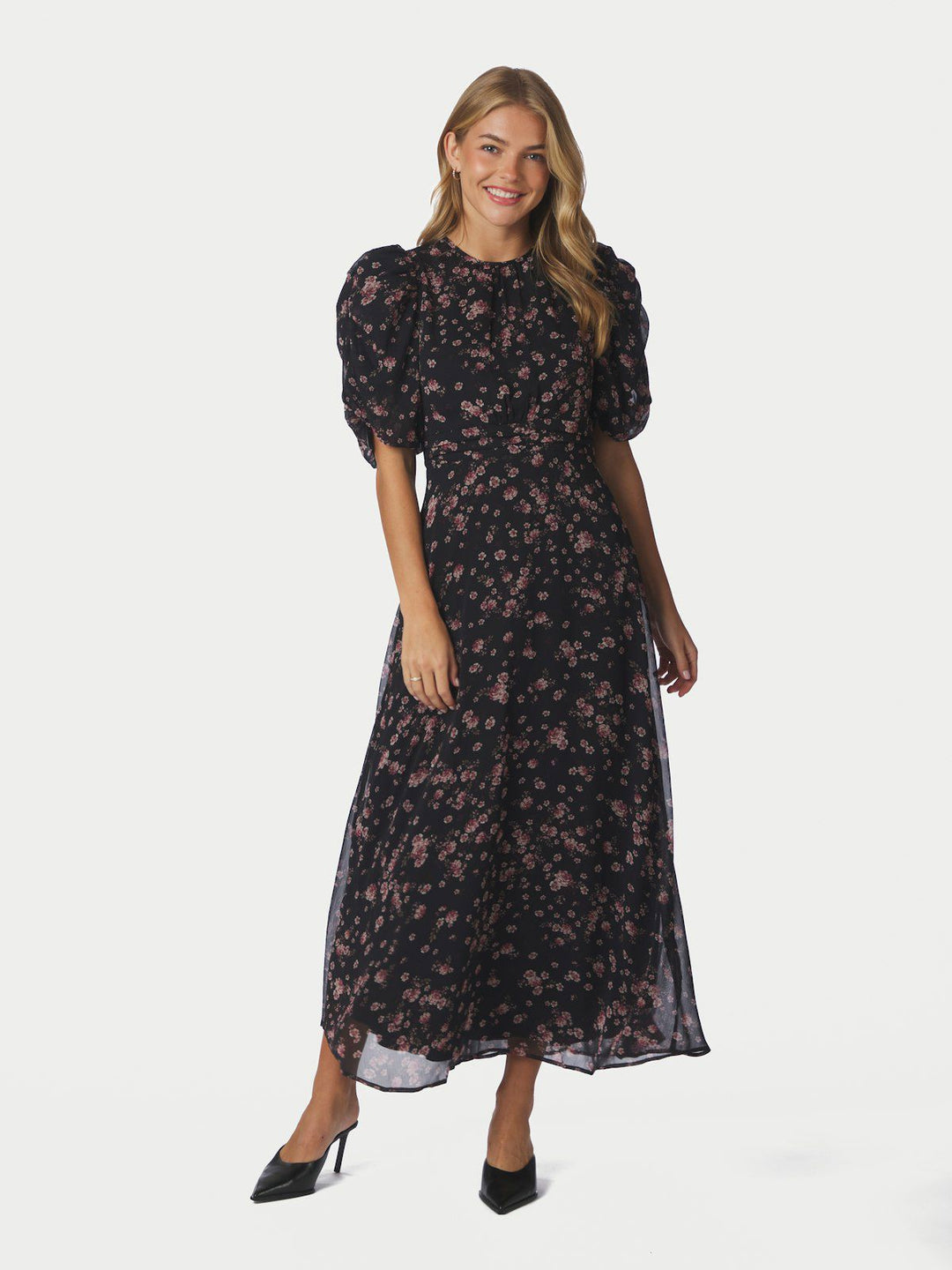 Kikka Mini Flower Dress  Black