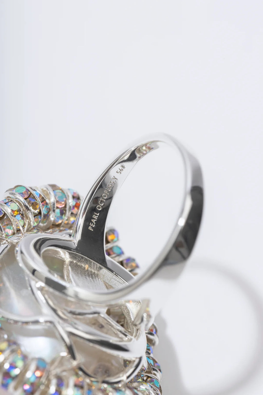 Baroque Dimond Ring  Silver