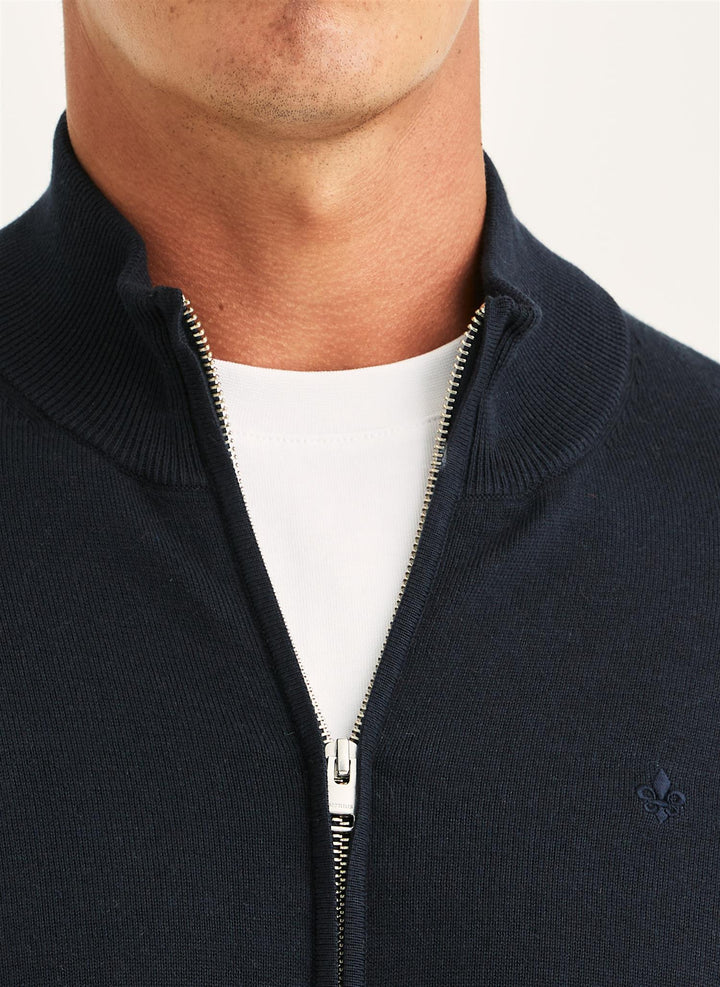 Riley Zip Cardigan  Old Blue