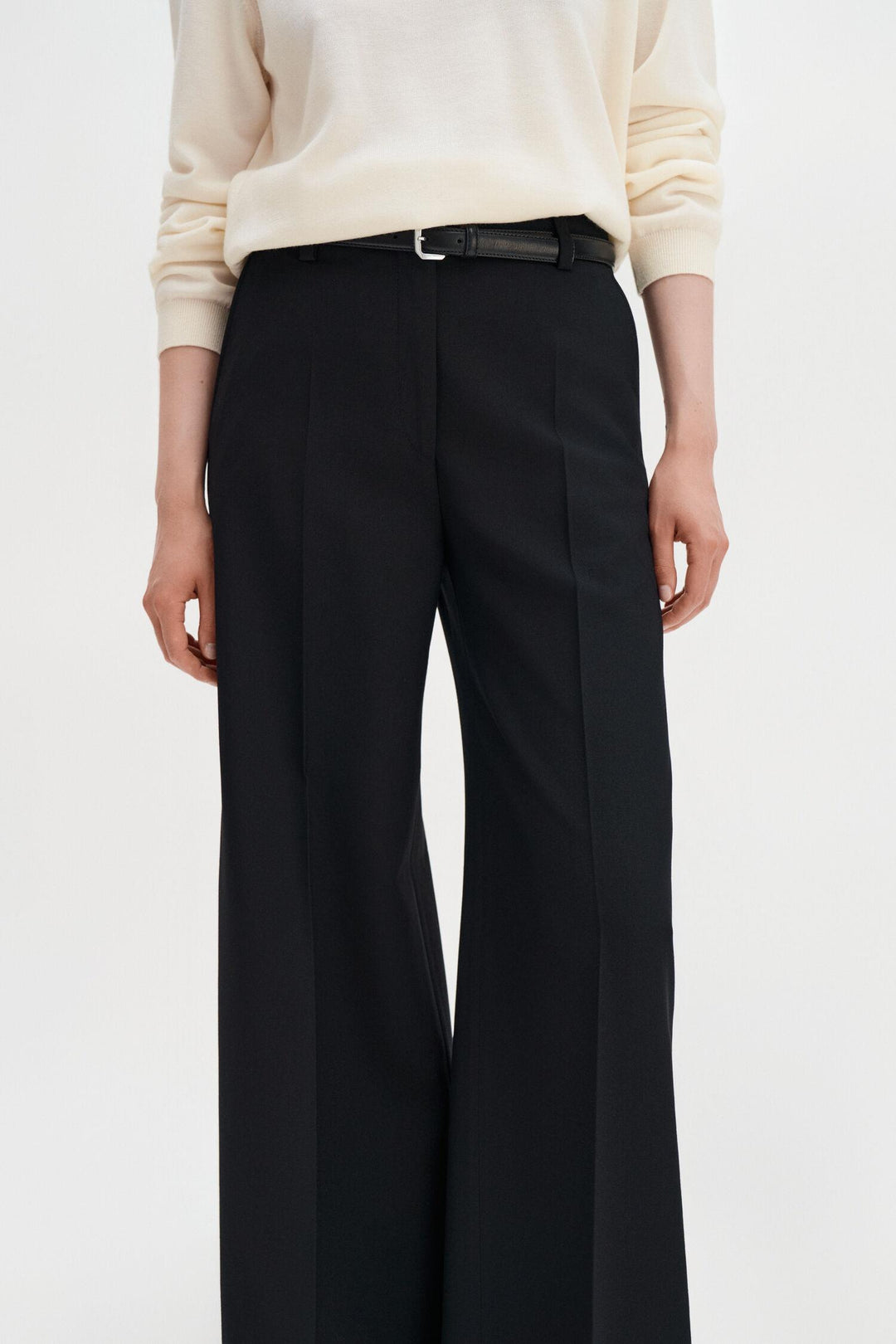 harlow wool trousers Black