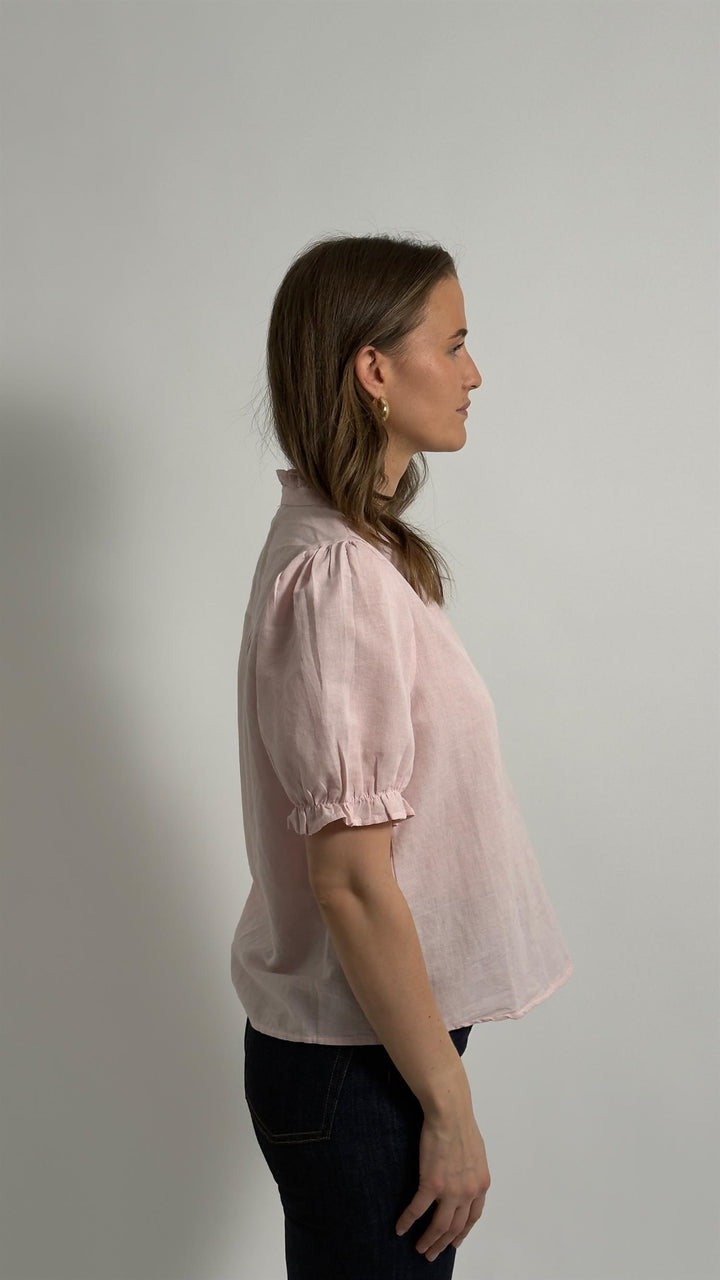 Odesa Linen Blouse  Rose Smoke