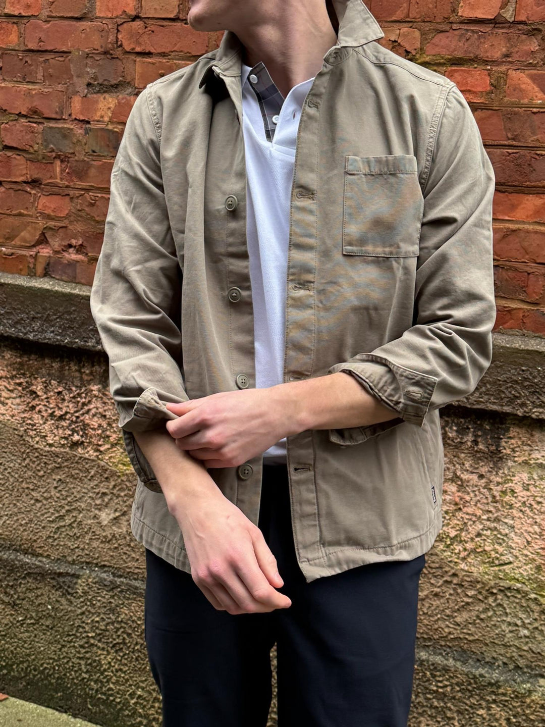 Barbour Washed Oversh  Smokey Olive