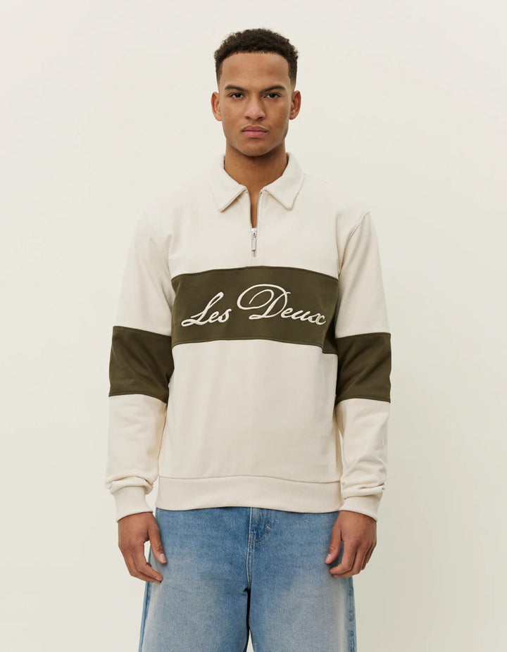 Cory Zipper Rugby Sweatshirt  Ivory