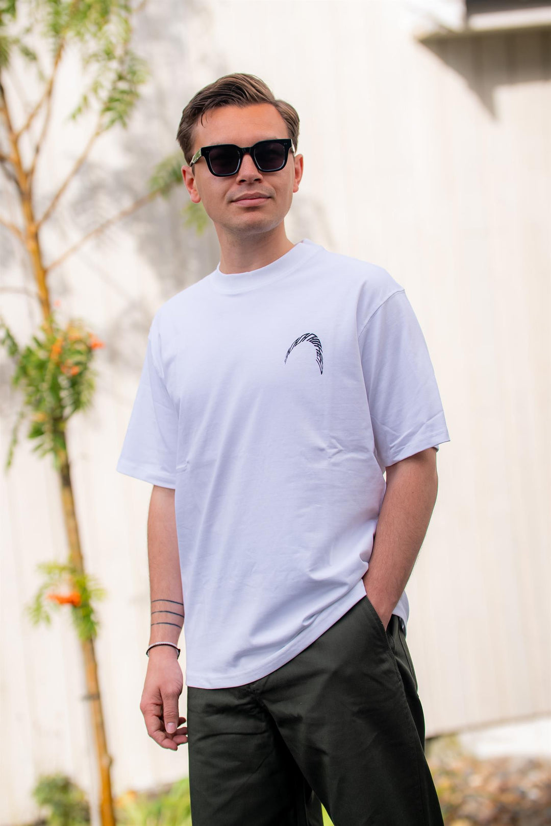 WBBaine Warp Tee  White-Black