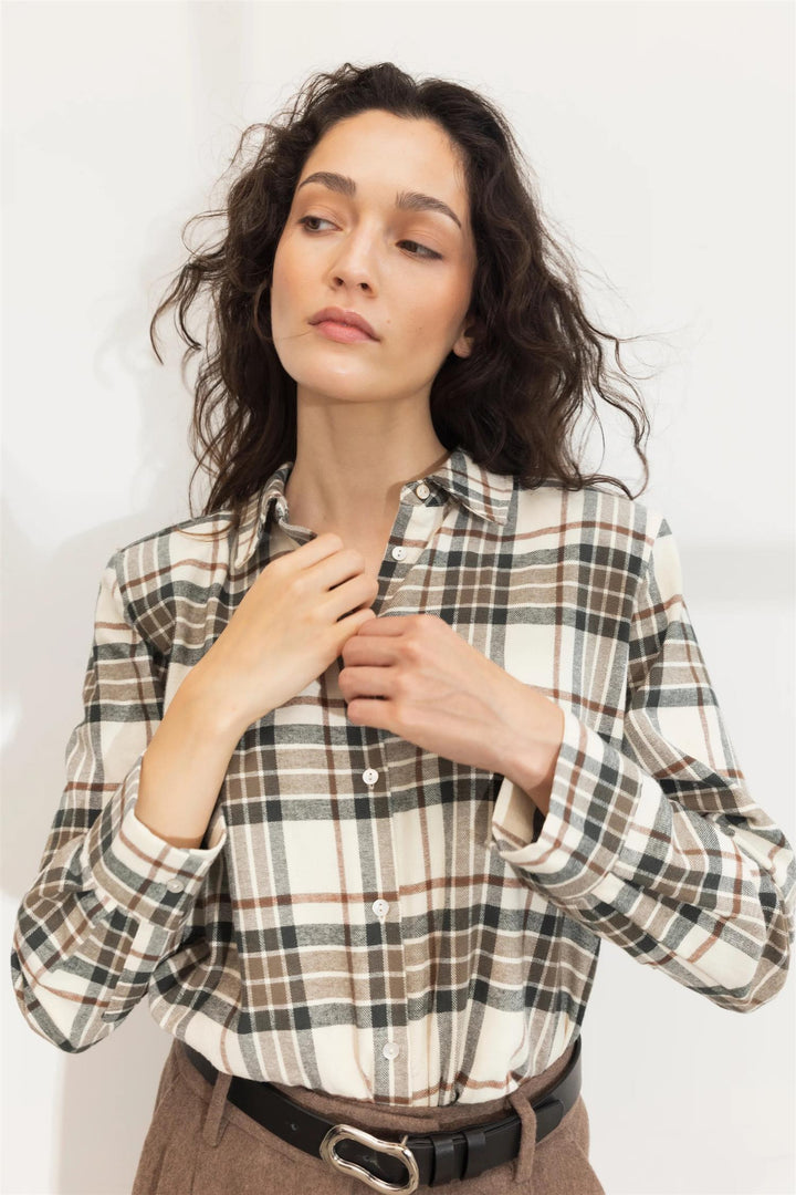 Joan Flannel Shirt  Green Check