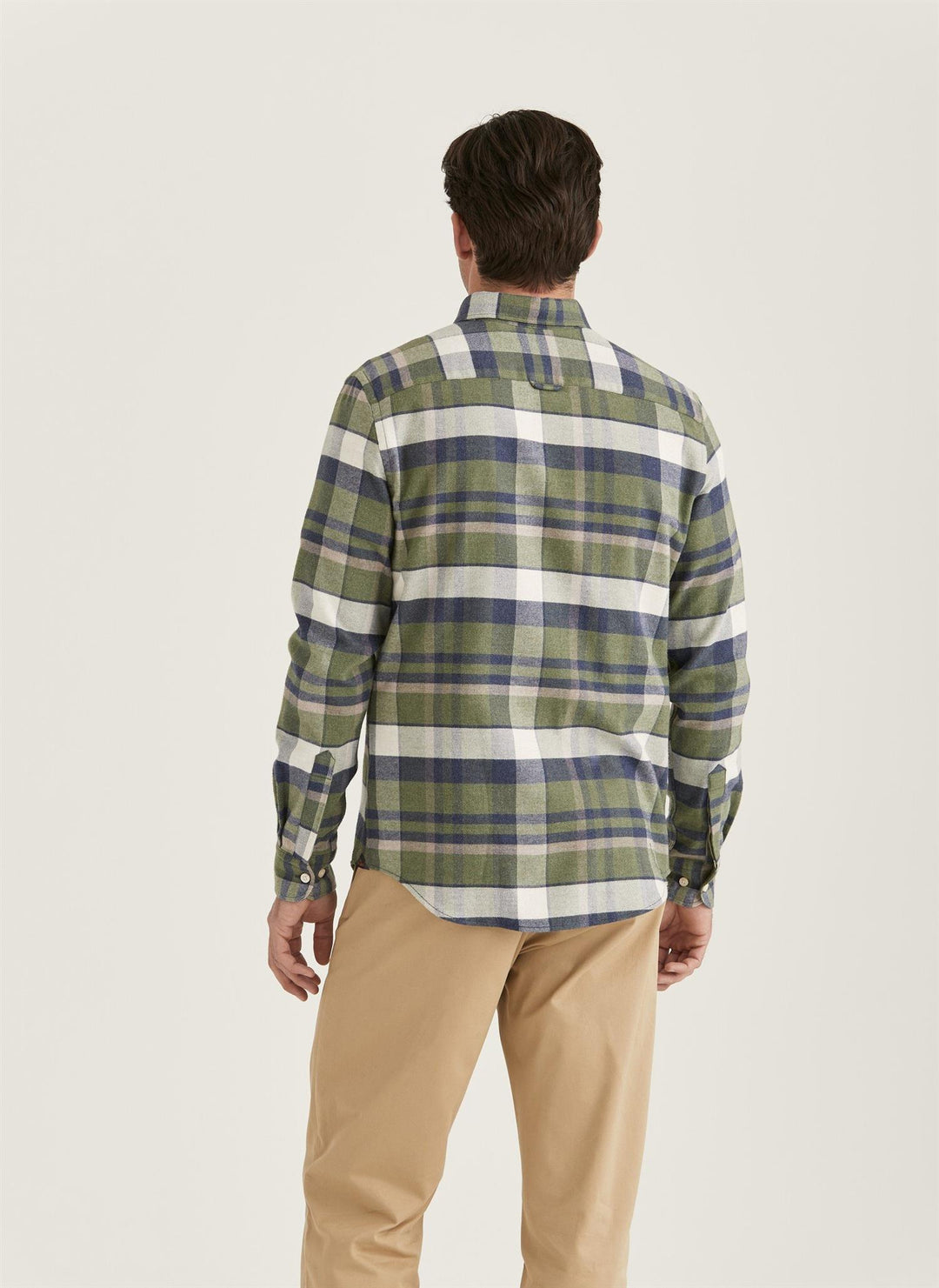 Big Check Flannel Shirt-Classic Fit  Olive