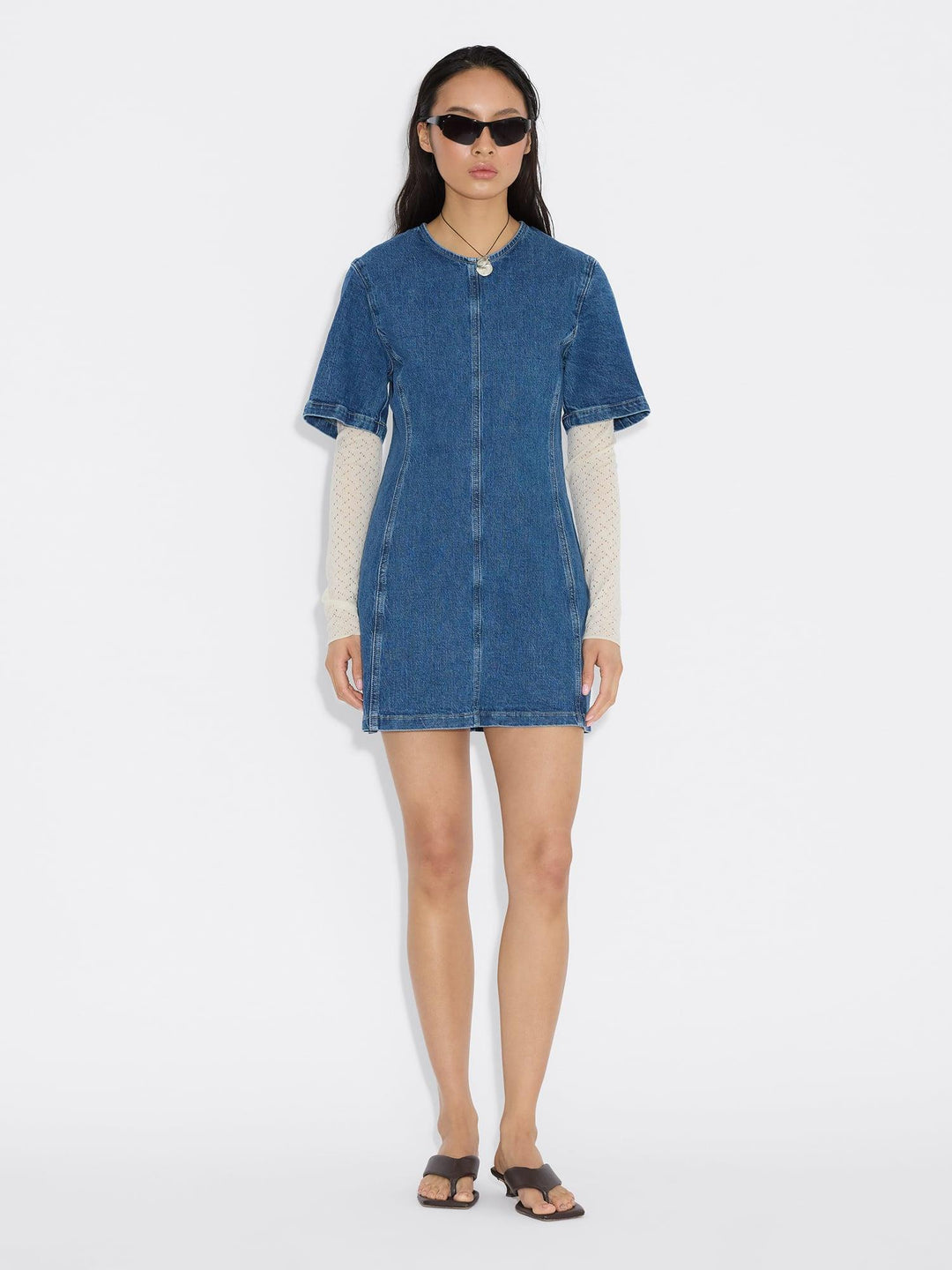 Short Denim Dress  Blue