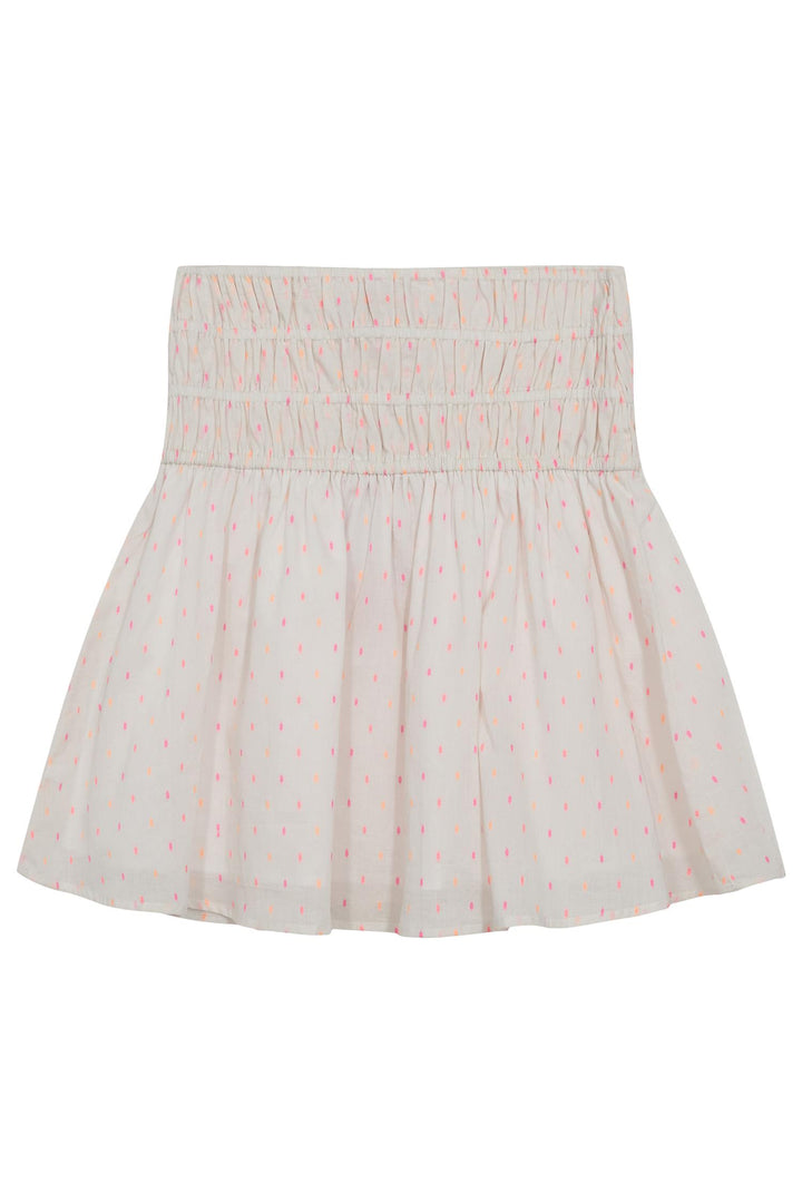 VELMA SMOCK SKIRT  Cream/ Orange Pink Dots