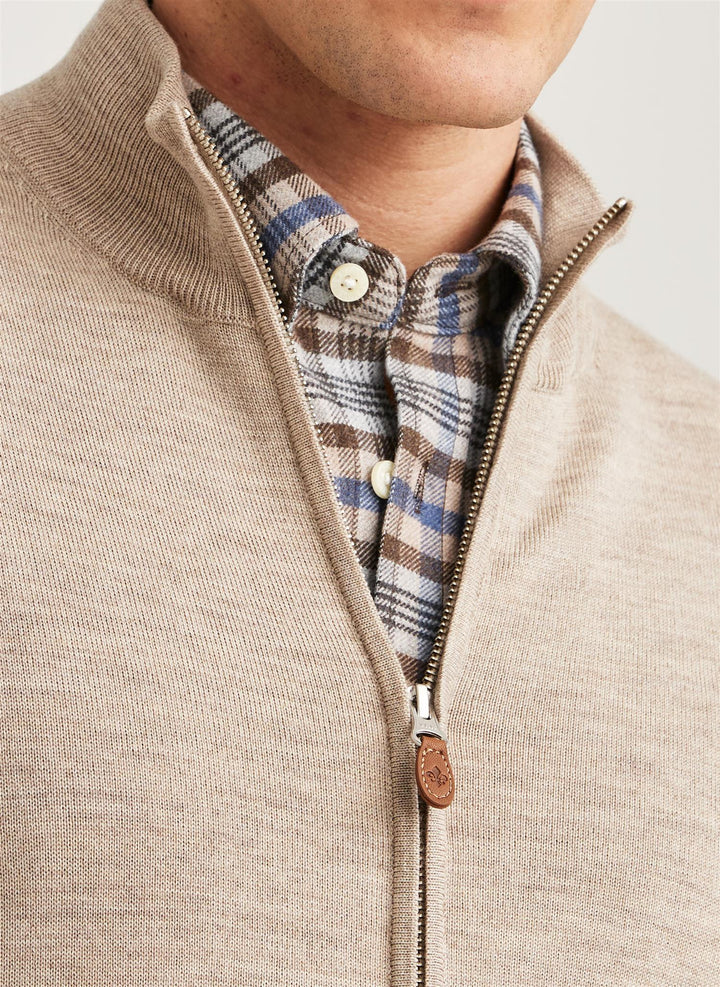 Merino Zip Vest  Khaki