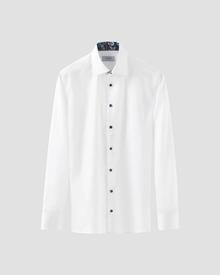 White Floral Effect Signature Twill Shirt  White