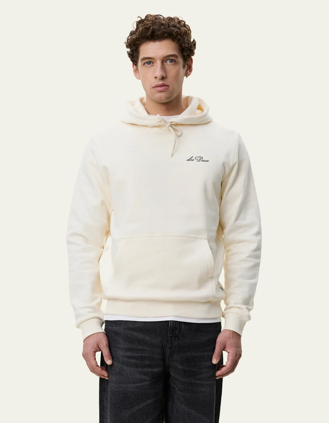 Signature Print Hoodie  Light Ivory