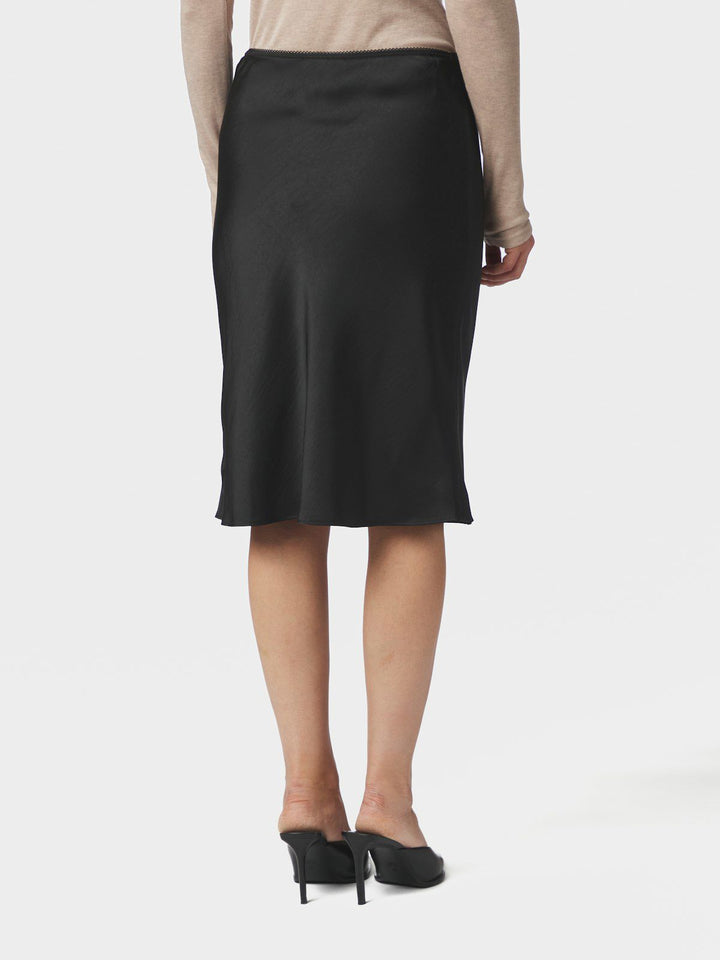 Mindie Heavy Sateen Skirt  Black