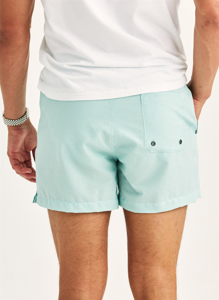 Morris Seersucker Bathing Trunks  Green