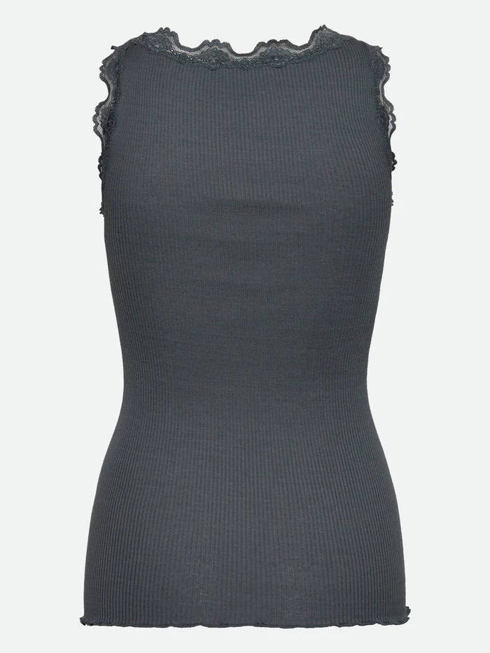 RWBabette Silk SL U-neck Lace Top  Stormy Weather