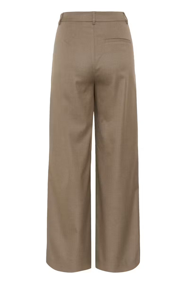 GZPAULA MW WIDE PANTS  Dark Timberwolf Melange