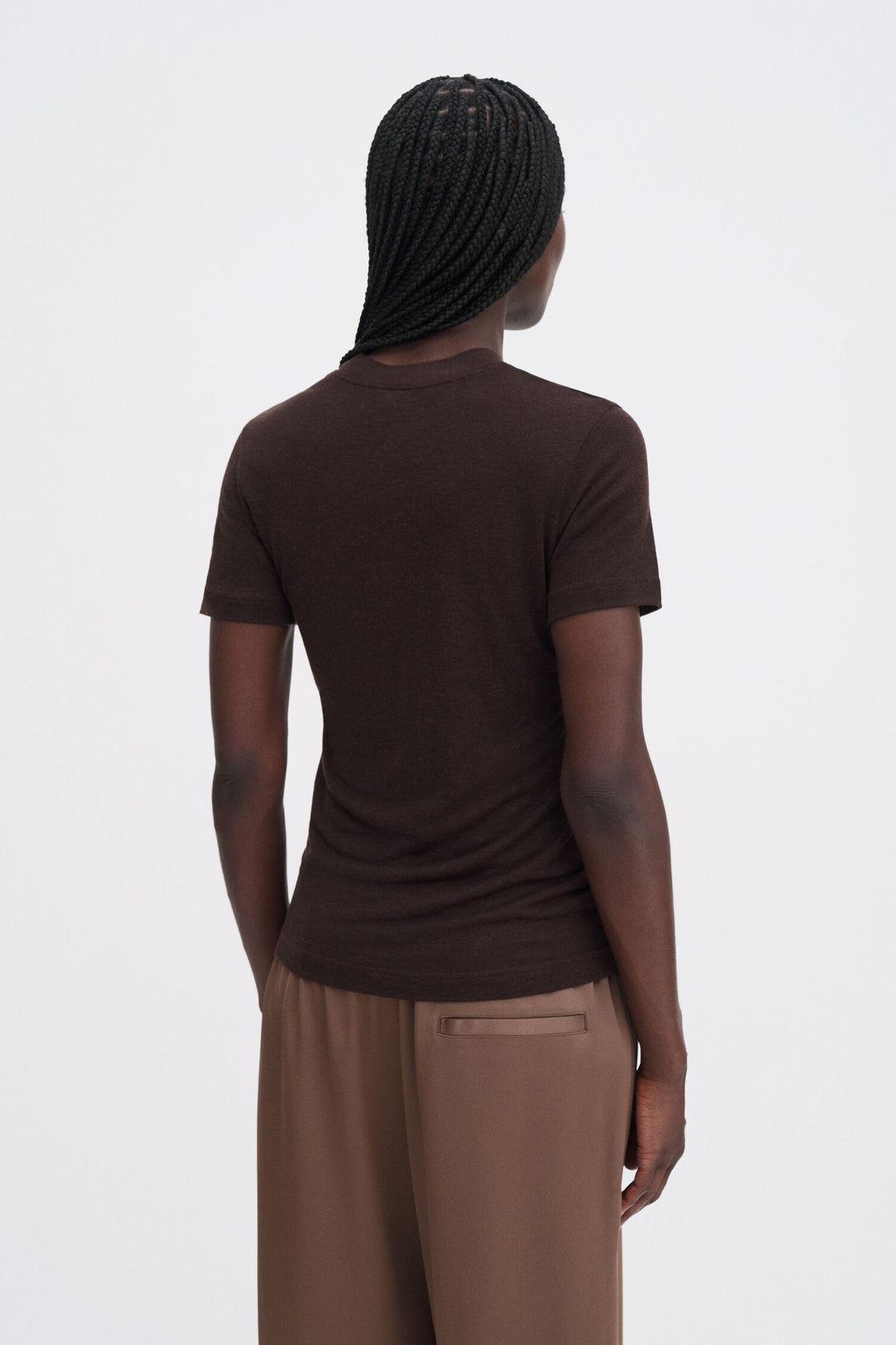 lyocell cashmere tee  Brown