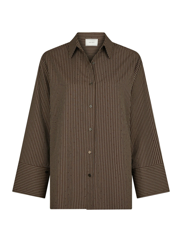 Dita Striped Line Shirt  Dark Brown