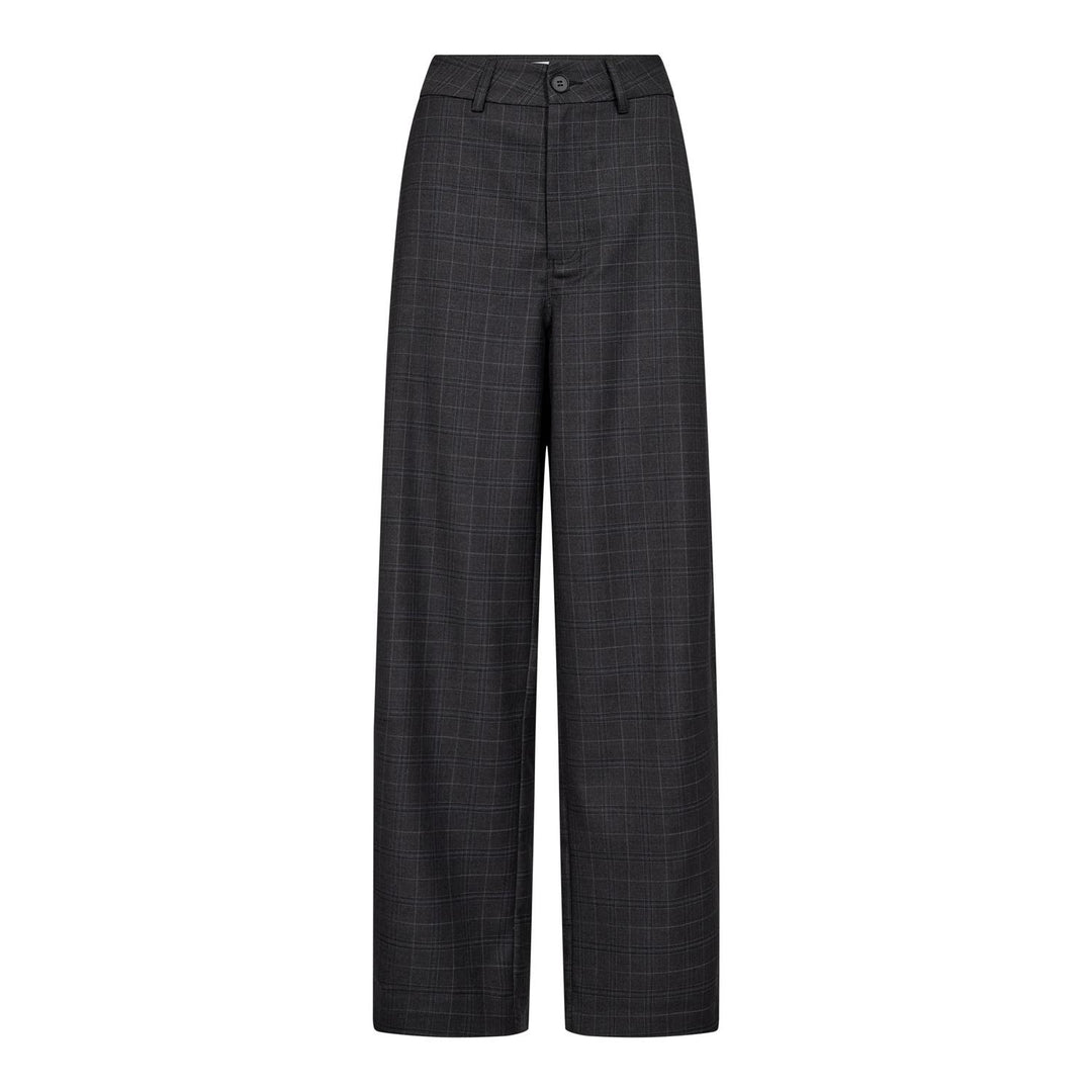 EloraCC Check Barrel Pant  Dark Grey
