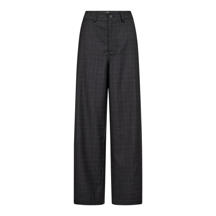 EloraCC Check Barrel Pant  Dark Grey