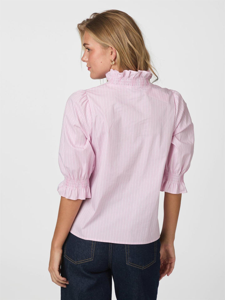 Briony Twin stripes Blouse  Light Pink
