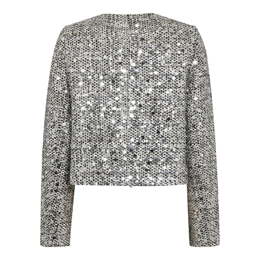 BoucleCC Sequin CocktailJacket  Whiteblack