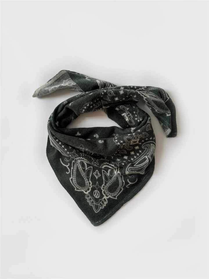 CASHMERE PAISLEY SCARF  Forrest Green