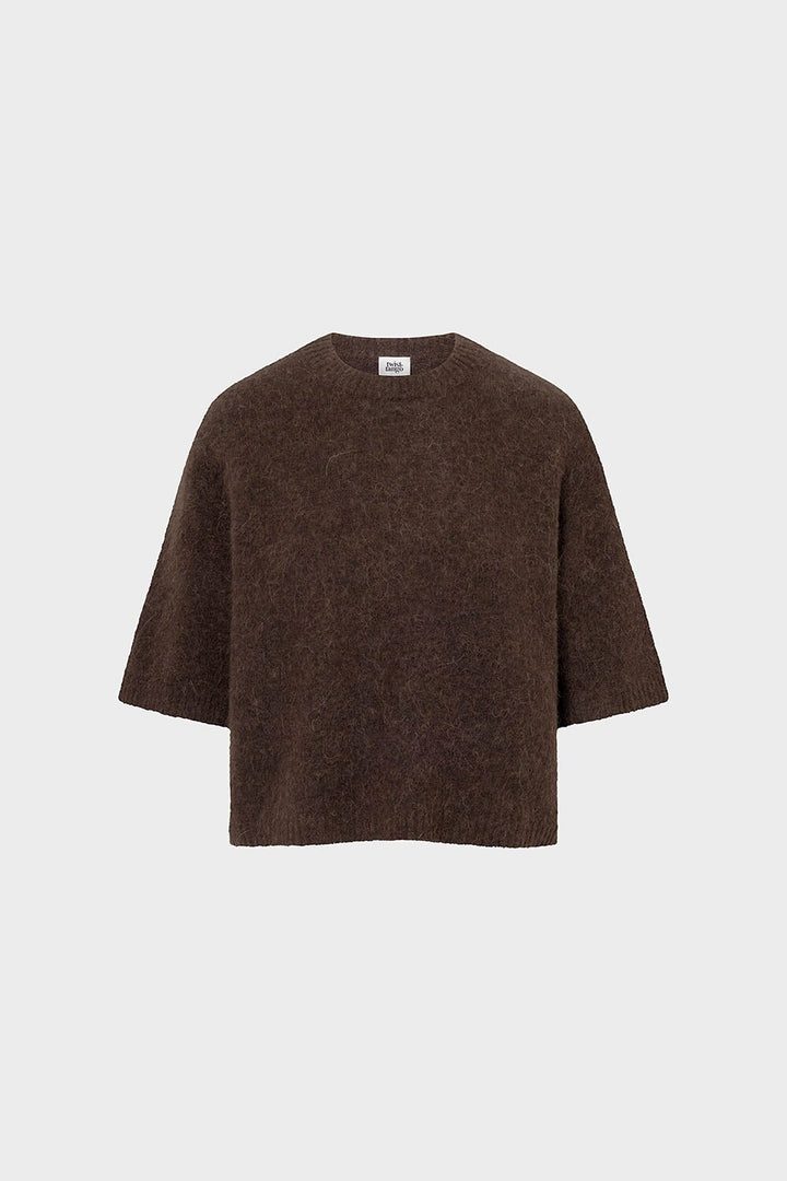 Madina Short Sleeve Knit  Mocha Brown