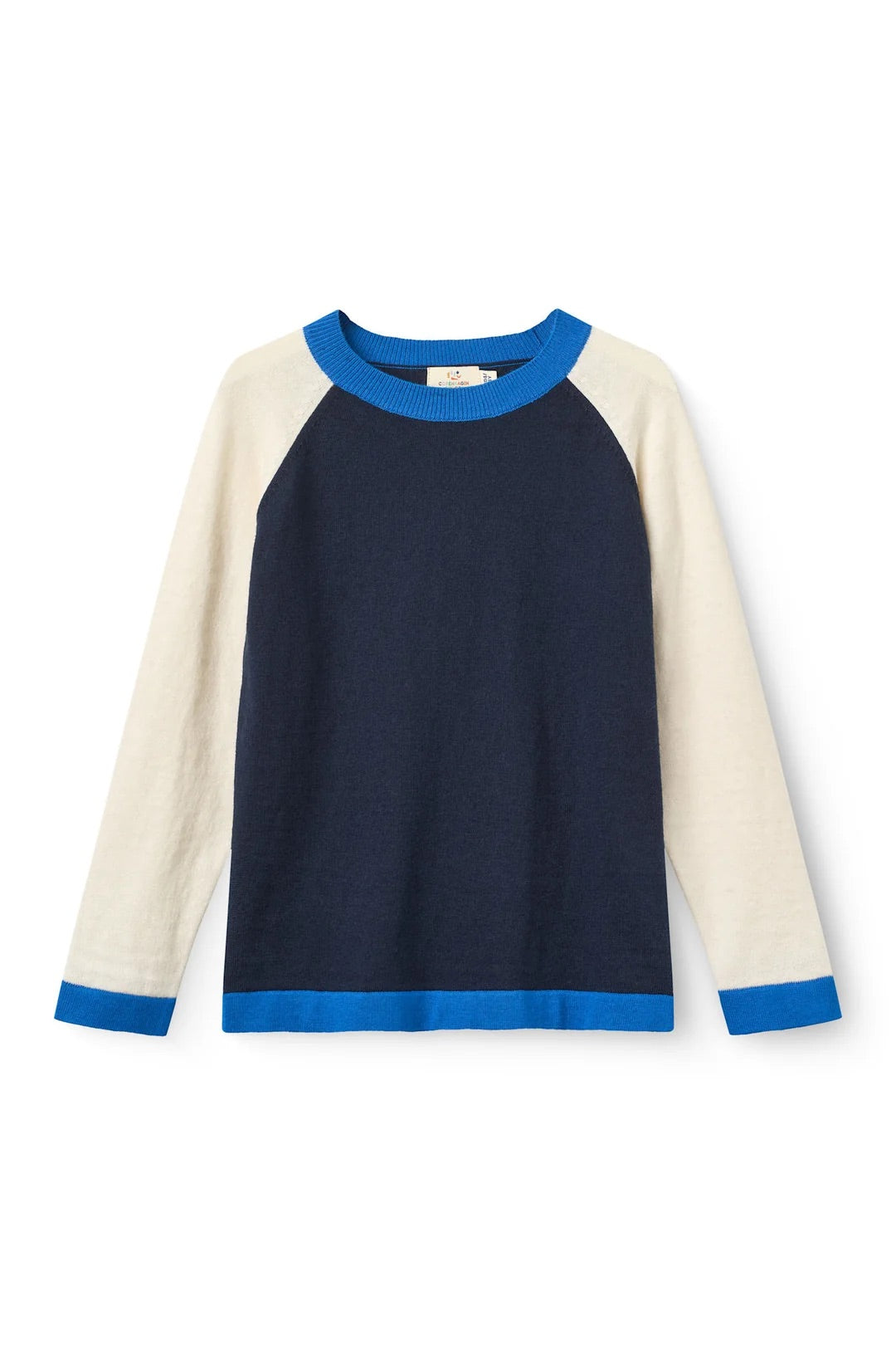 LT KNITTED BLOUSE W CONTRAST COLOR  Navy Comb