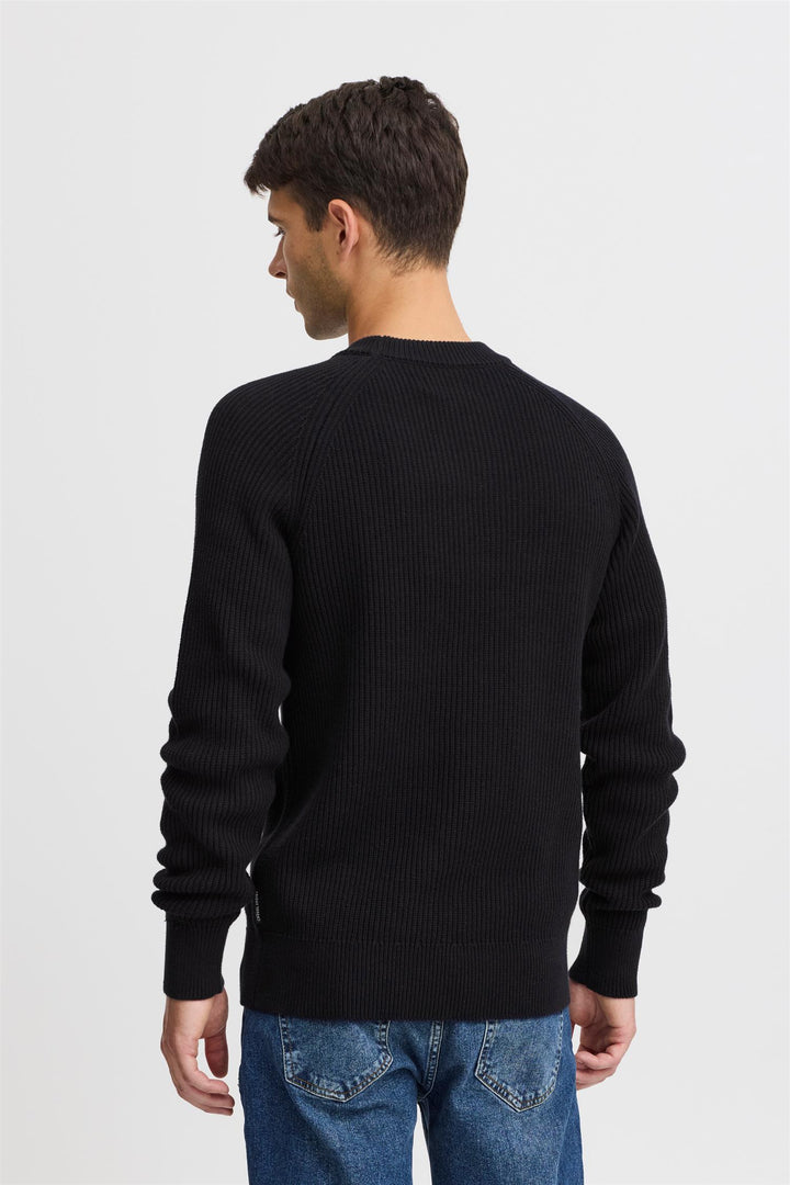 KRISTIAN raglan rib crew neck knit  Dark Navy