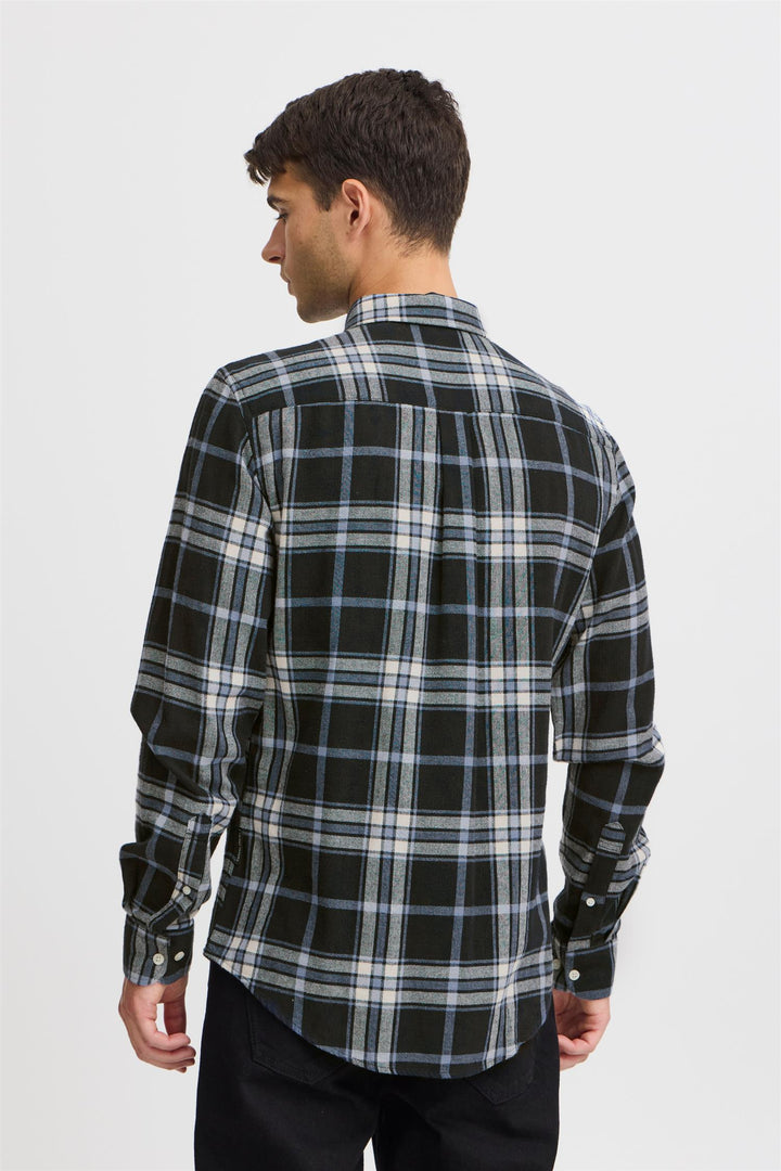 ANTON LS BD checked shirt  Dark Navy