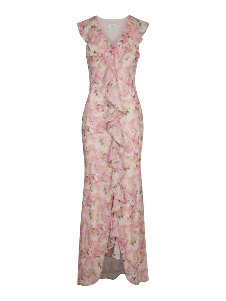 Zella Chiffon Print Dress  Dusty Pink