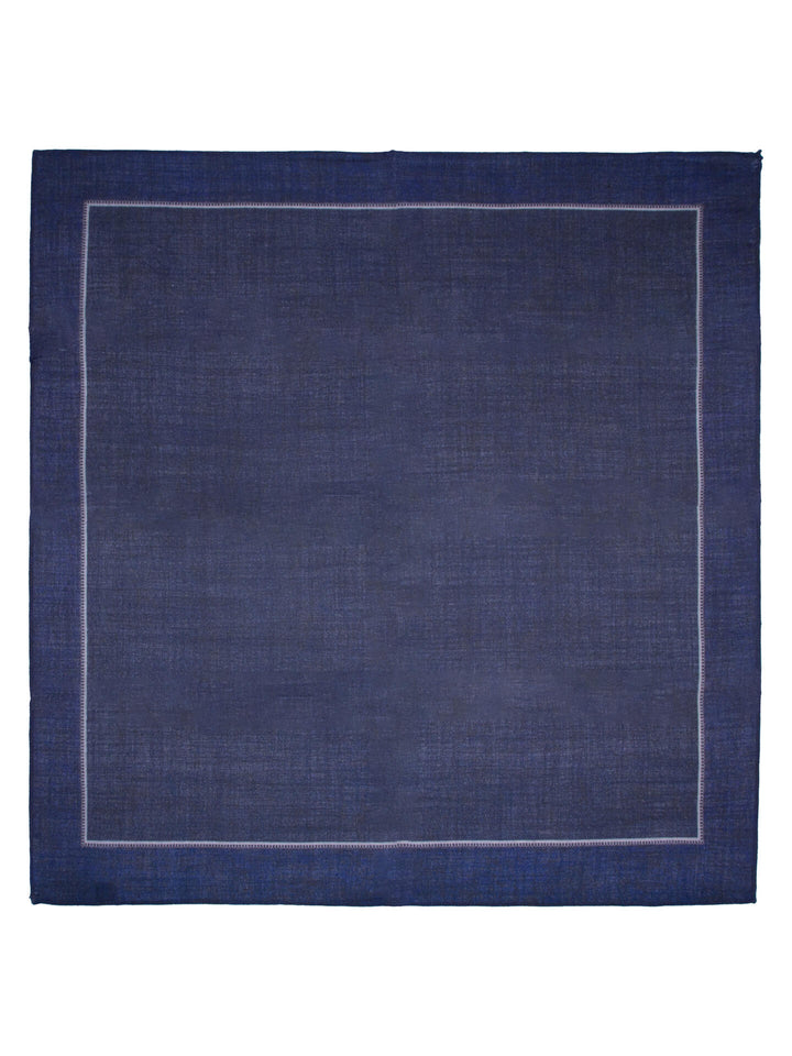 Skjerf Herre ull 65x65 ensfarget  Blå