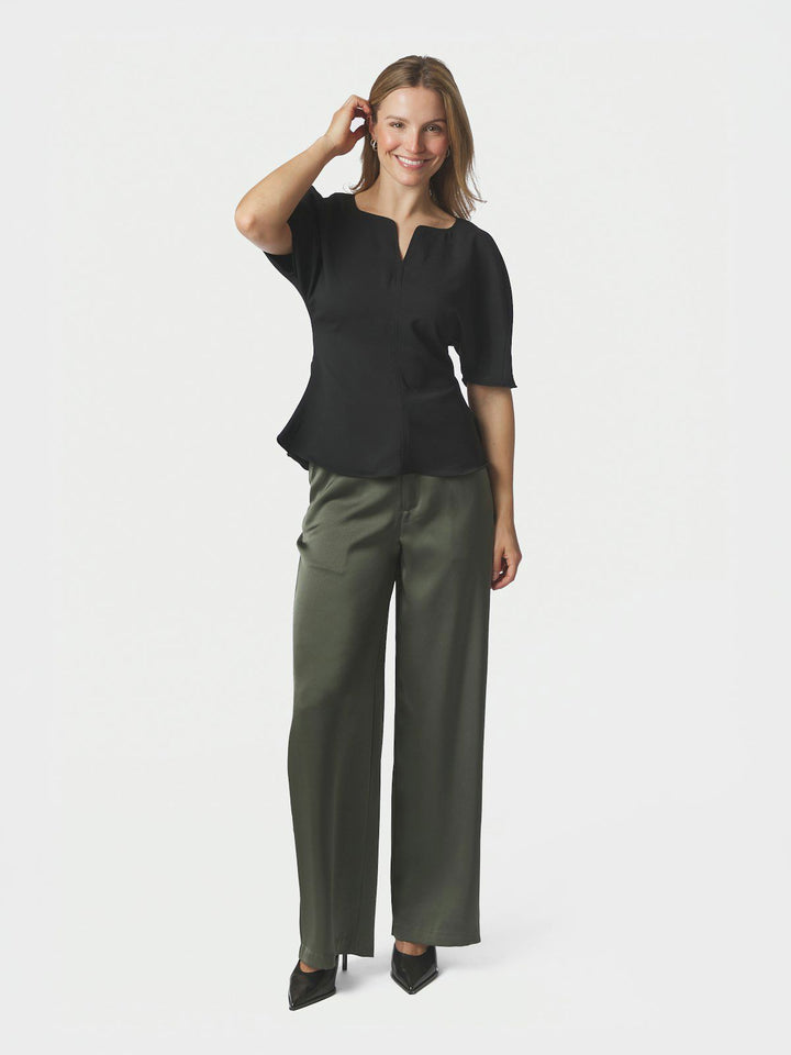 Josine Crepe Blouse  Black