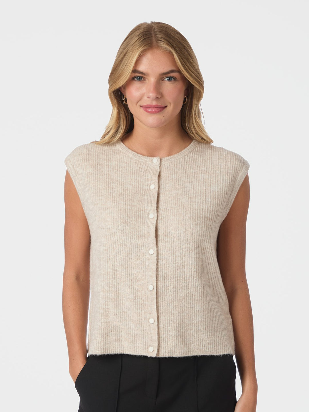 Everest Knit Vest  Sand Melange