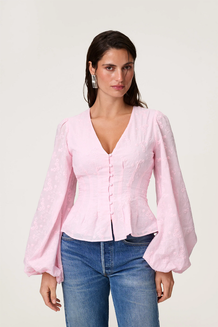 PALENA BLOUSE  Pink Emroidery