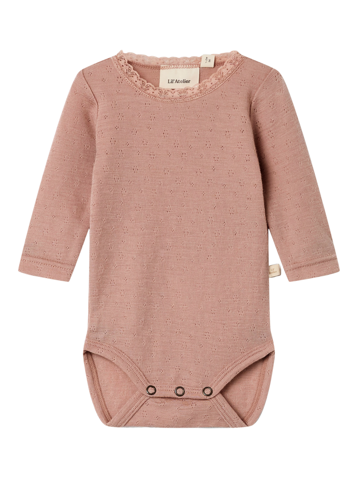 Nbfnoel Nab Ls Slim Wool Body Lil  Lysebrun