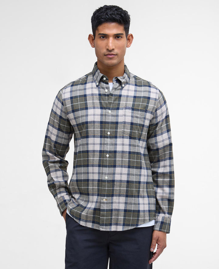 Fortrose Tailored Tartan Shirt  Forest Mist