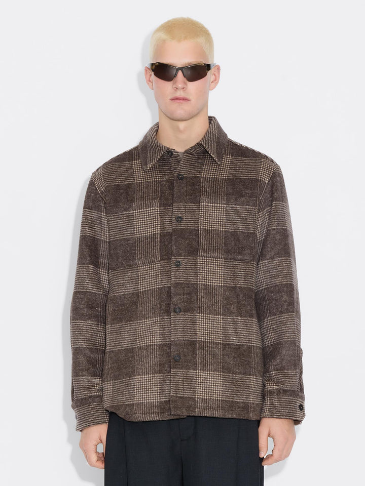 Mildew Flannel Overshirt  Brown Check