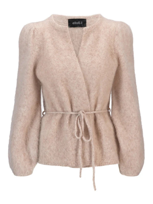 FREDRIKKE CHUNKY CARDIGAN  Beige Melange