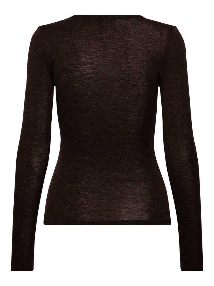 RWSara Cashmere Blend LS T-shirt  Mole Melange