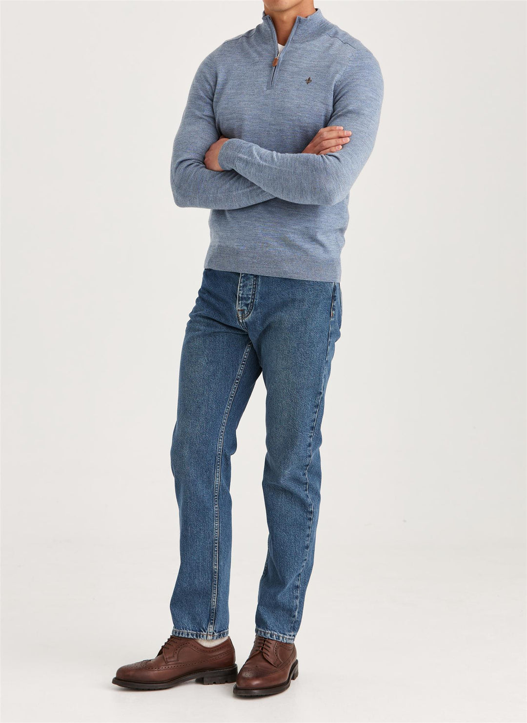Merino John Zip  Blue