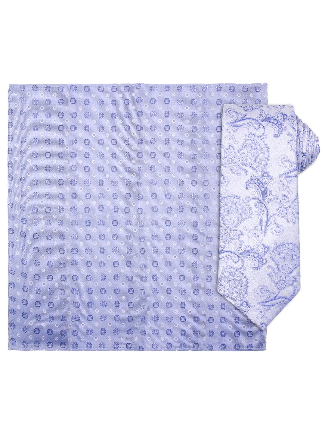 Santi 8cm silkeslips+lommetørkle mønster  Blå
