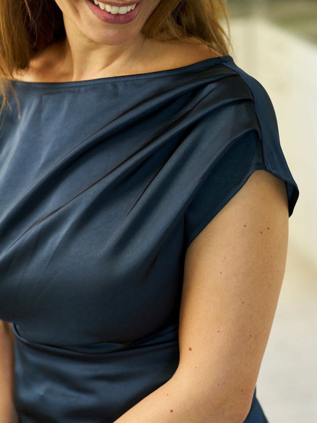 Mabelle Heavy Sateen Top Midnight Blue