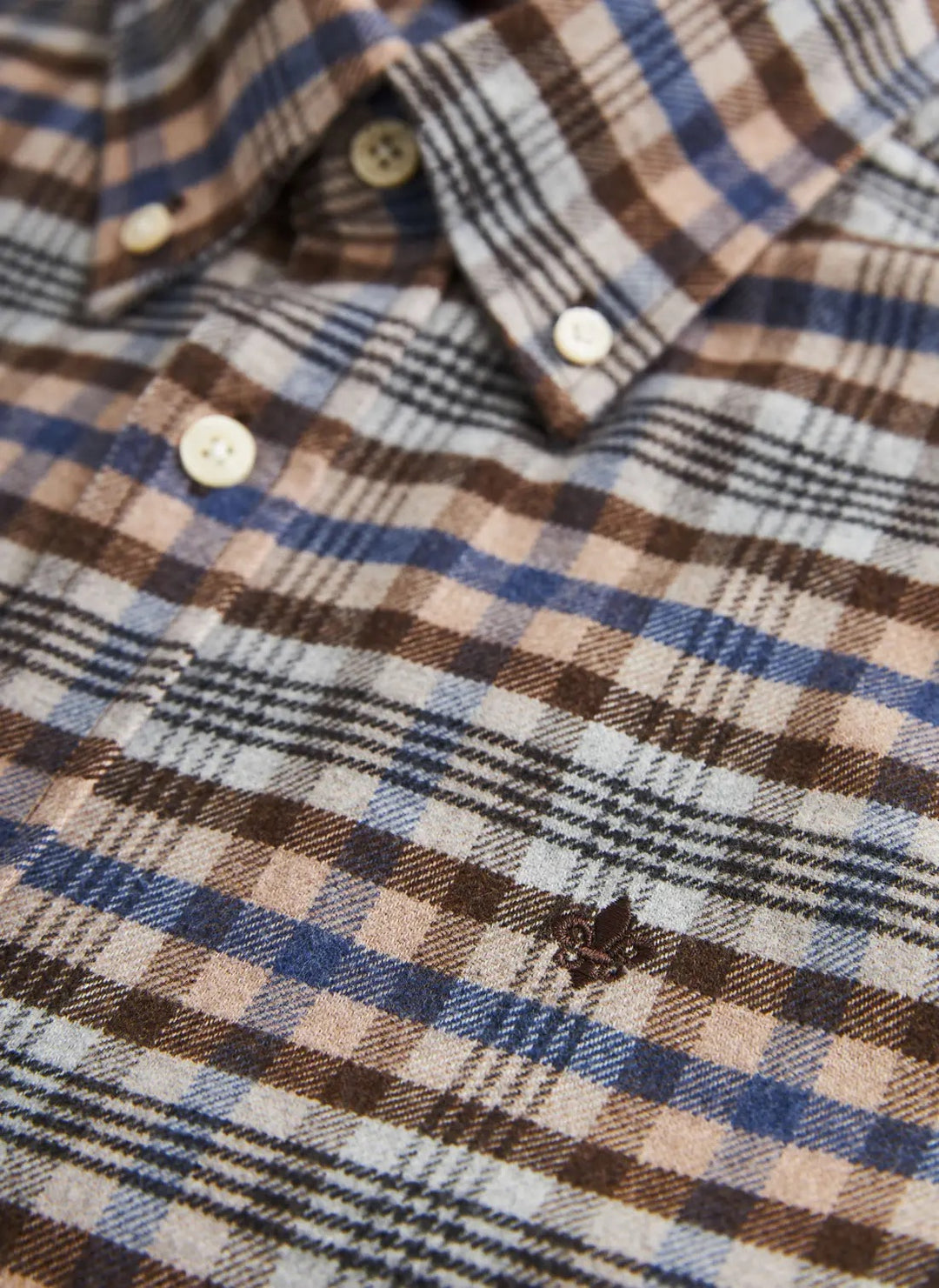 Flannel Check Shirt-Slim Fit  Brown