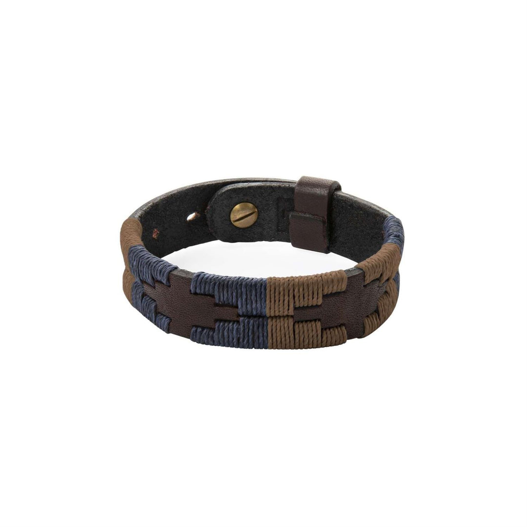 Bracelet Brown leather w/jefe stitching  Brown