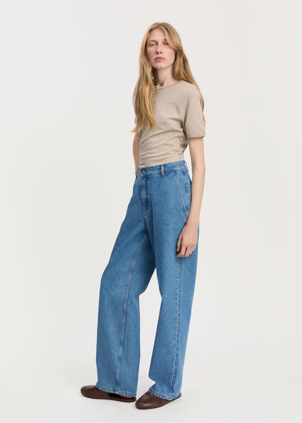 Carlo Midwaist Wide Jeans I  Clear Blue