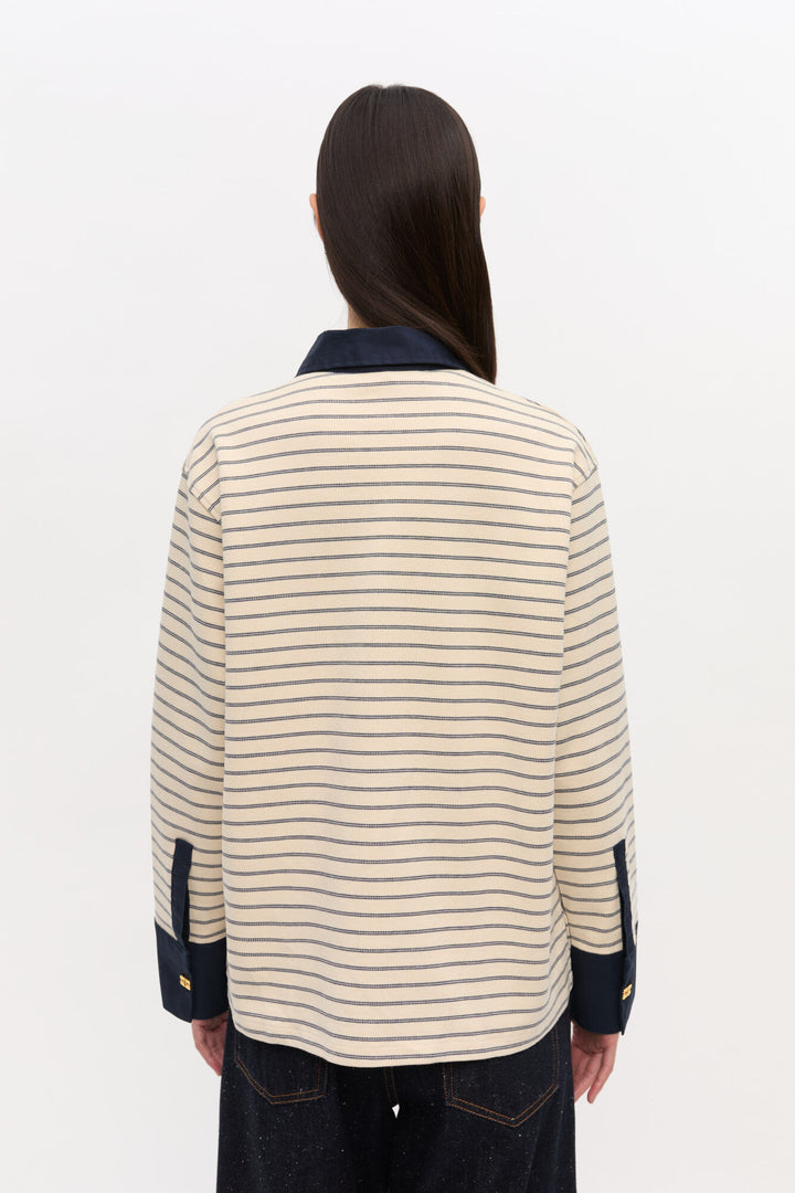 Single Piquet Jersey Polo  Egret