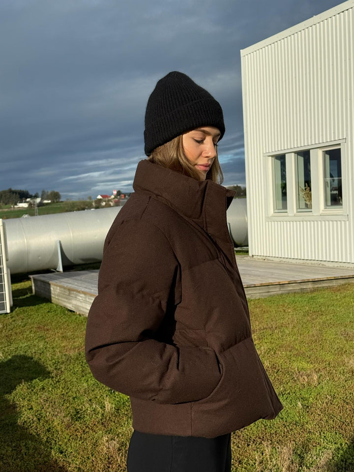 W Tech Wool Down Jacket  Dk. Brown