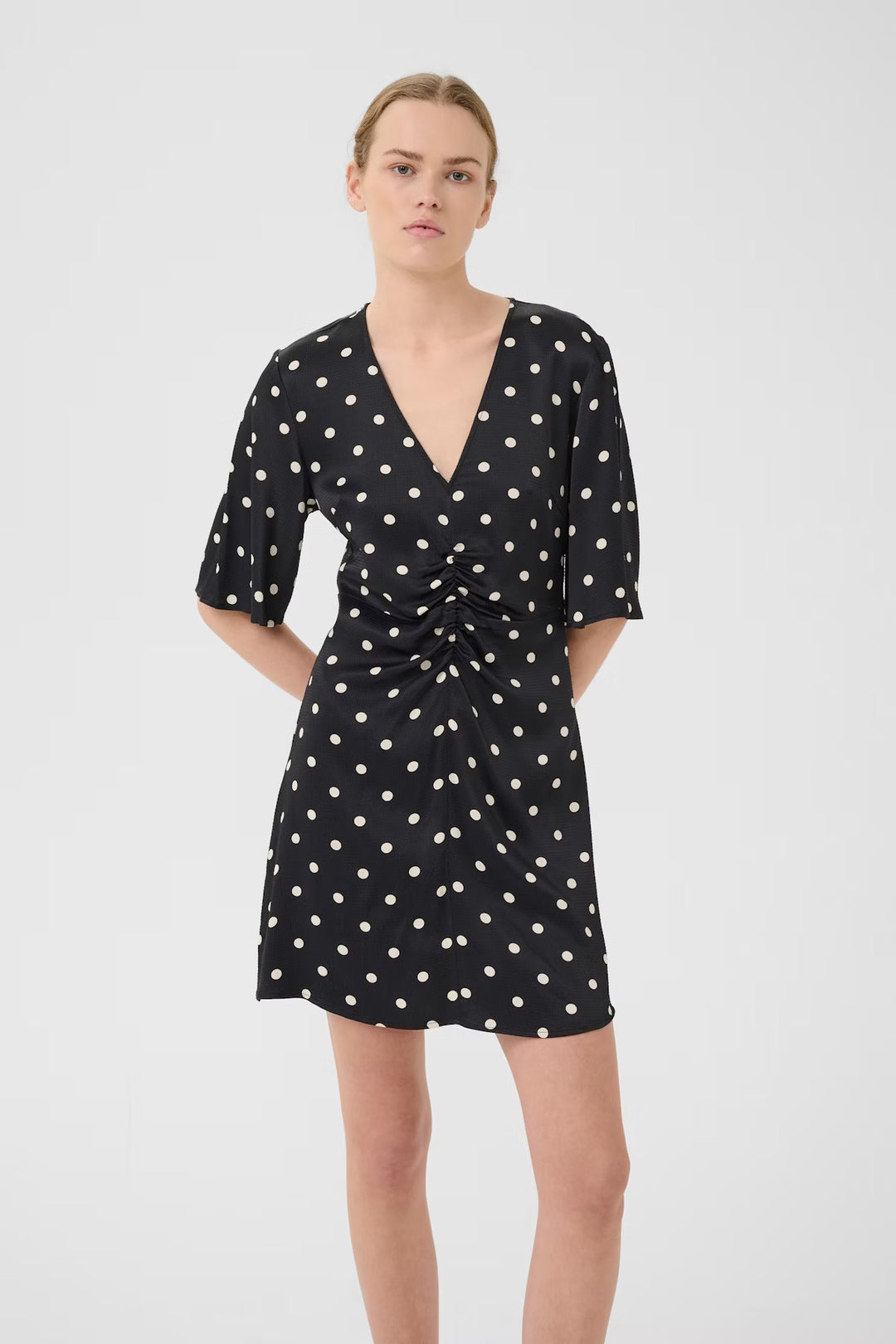 GZdotta P SS dress  Black With Egret Dot