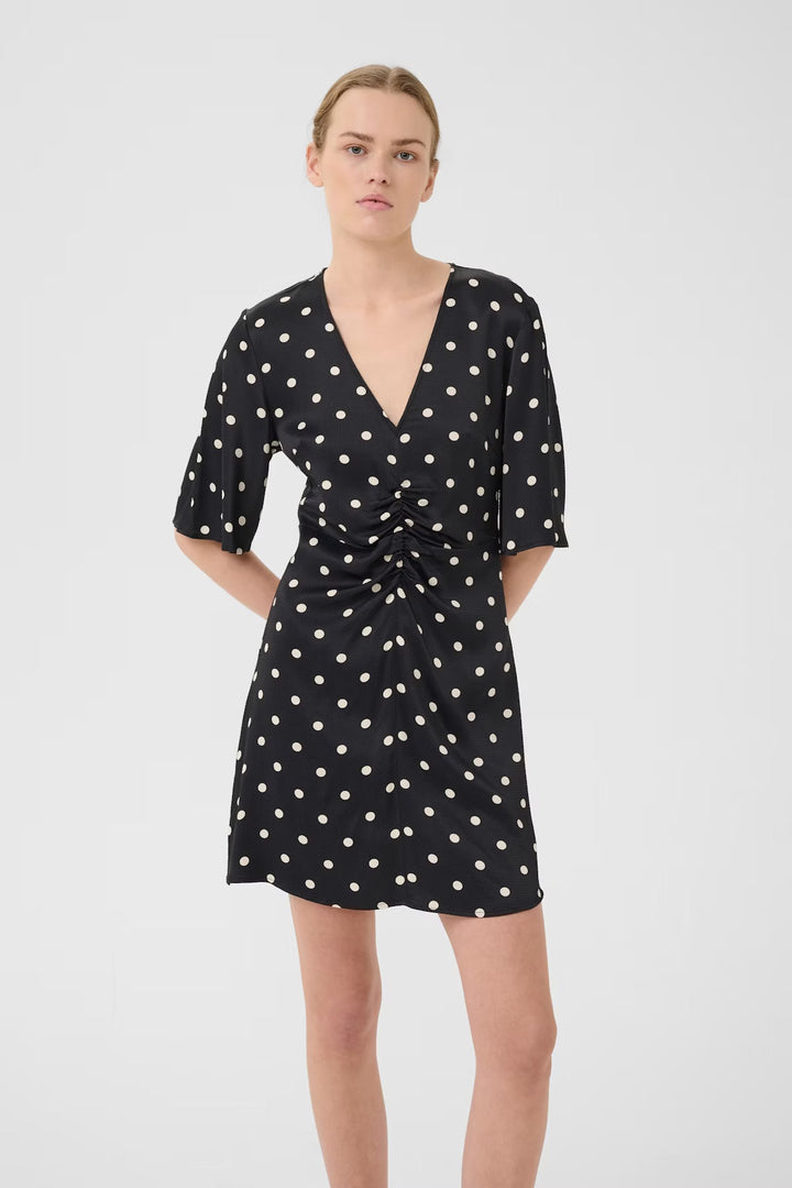 GZdotta P SS dress  Black With Egret Dot
